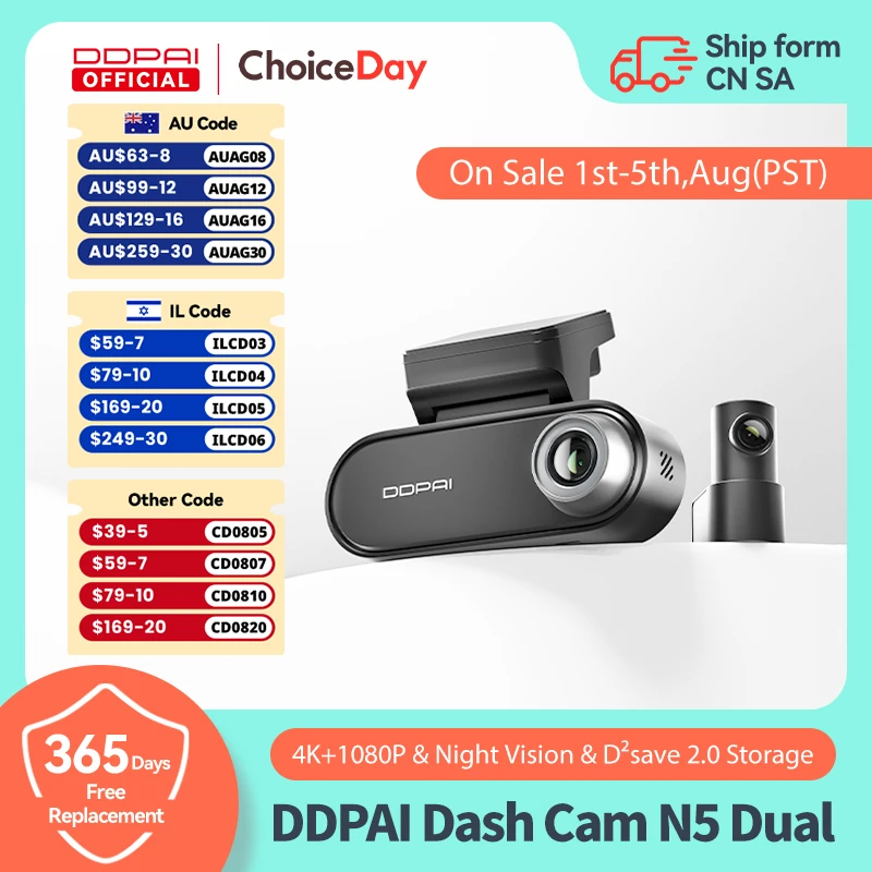 DDPAI N5 Dual 4K ドライブレコーダー Amazon.com: DDPAI 4K Dash Cam Front and Rear, 2160P+1080P