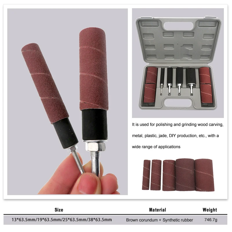 Kit De 6 Manchons Tambour De Ponçage 4,5" - Roues De Polissage Papier Abrasif, Neuf Sous Emballage