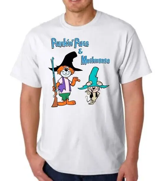 Punkin' Puss & Mushmouse T-Shirt Hanna Barbera Cartoon Cereal Fans Cat Mouse