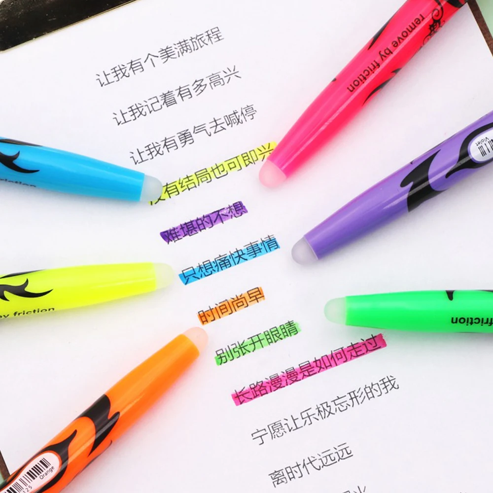 3/6pcs Japan Pilot Erasable Highlighters FRIXION Student Color Marker Pens Soft Light Eye Protection SW-FL School Supplies 6