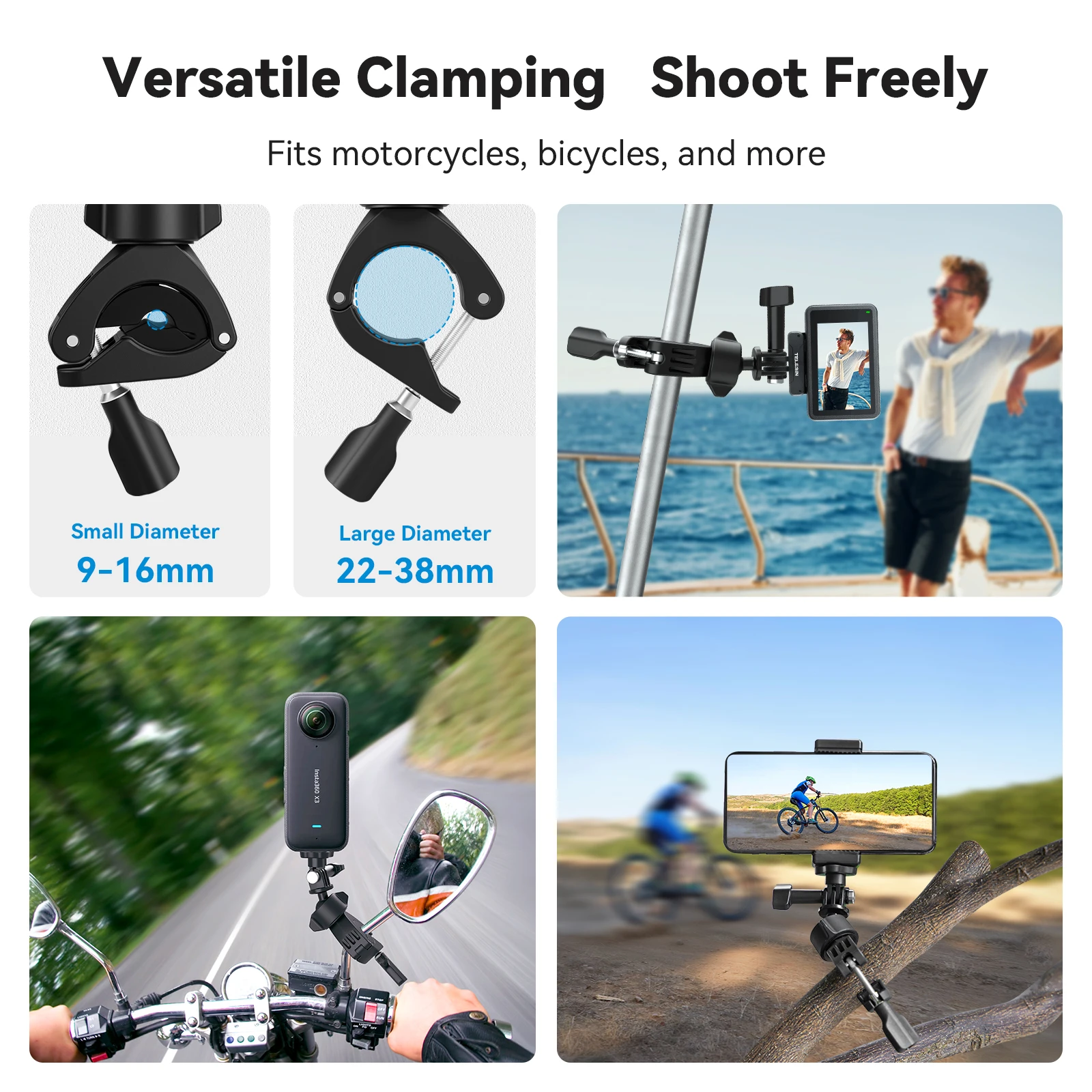 NEEWER Supporto Auto con Ventosa a Vuoto per Action Cam con Braccio Boom Idraulico, Guida NATO