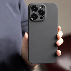 Luxury Sandstone Matte Ultra - Thin Hard Phone Case - Slim PC Bumper Back Cover - iPhone 13 (MR PC Black)