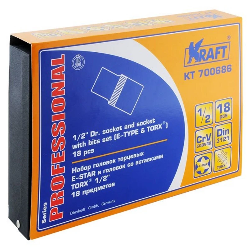 Set of head end Kraft Ct 700686 (18 items, chrome vanadium steel 