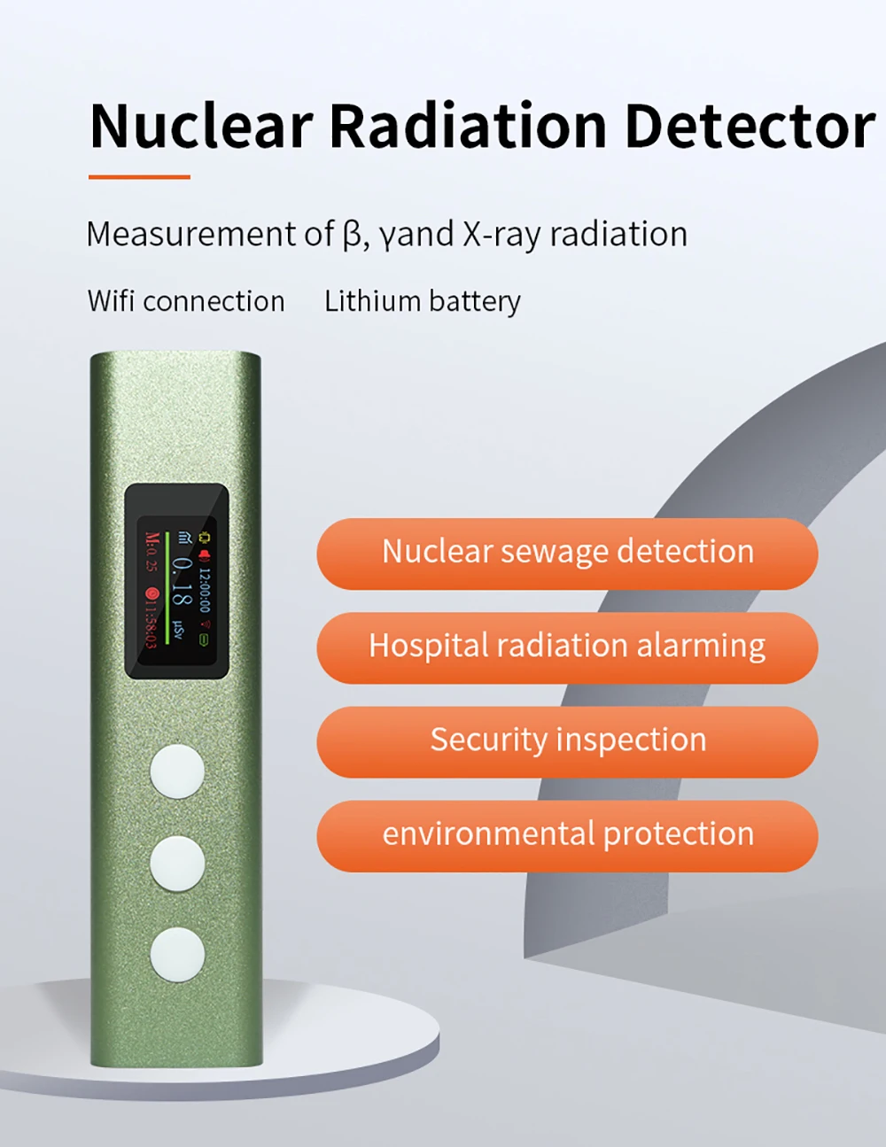 

Geiger counter Nuclear Radiation Detector X-ray γ-ray β-ray Marble Radioactivity Detector WIFI Radiation Dosimeter Rechargeable
