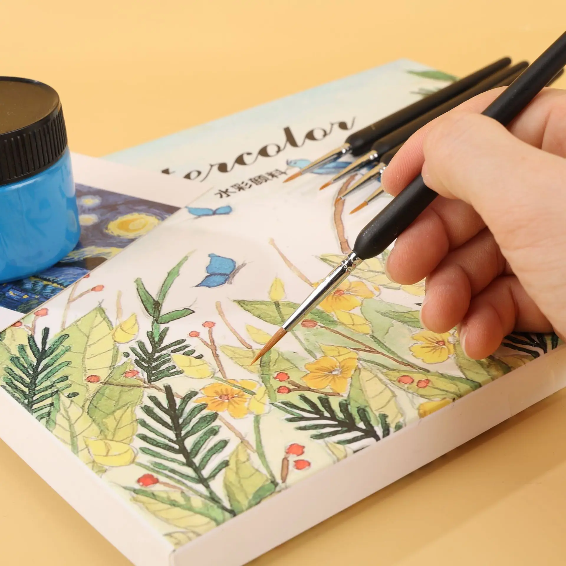 Drawing brush Drawing brush Oil painting Drawing brush Drawing pen Art tool Drawing brush hook edge oil brush 5