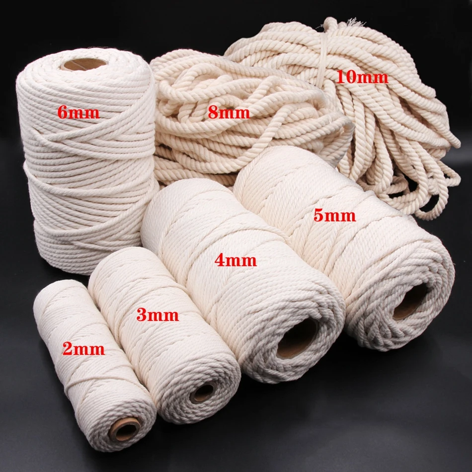 Corda In Cotone Naturale Morbido 8 Mm Per Macramè | 10 Metri Per Progetti Fai Da Te E Decorazioni
