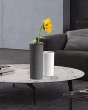  Vase Ceramic Ins Black For Flower Morden Room Decoration Floreros Straight Cylinder abletop Jarrones Vases Tкашпо Nordic Deco 