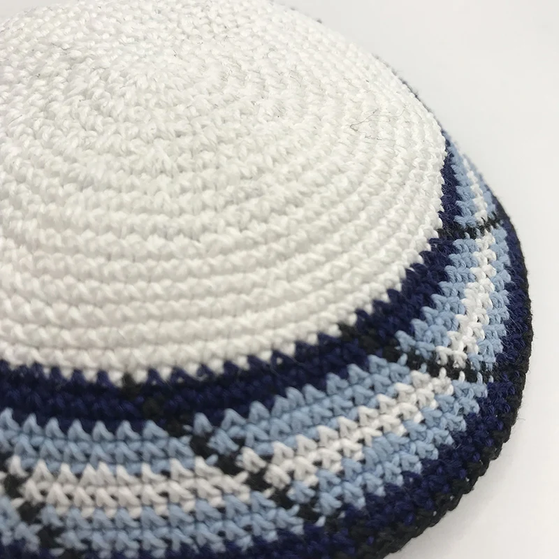 Traditional Jewish Yarmulke 15cm/16cm/17cm Hand Made Knit Kippah Judaica Yamaka Kippot Hat For Men