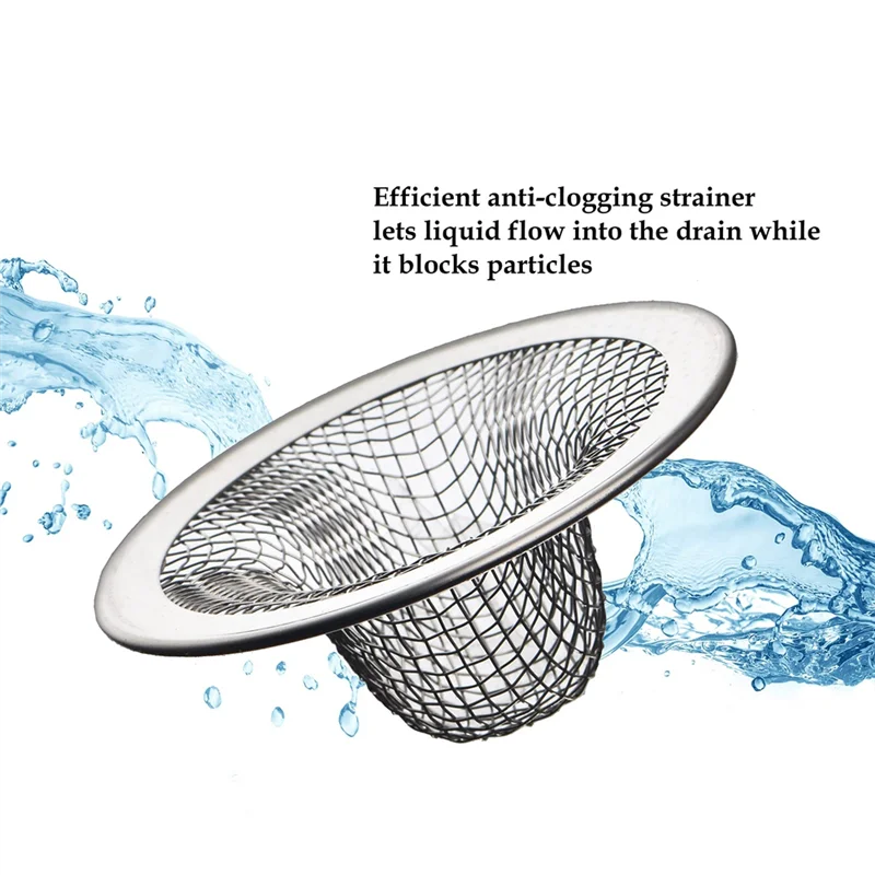 6 Pack-2.125Inch Top / 1Inch Basket-Mesh Sink Drain Strainer Hair Catcher for Bathroom Sink, Utility, Slop, Laundry