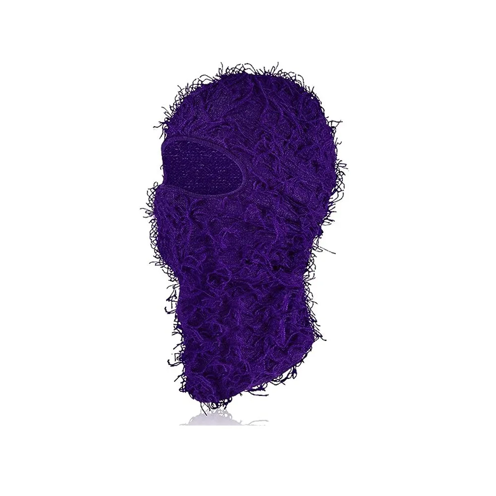 Neue gestrickte warme Gesichtsmaske Headset personalisierte Tarnung Jacquard Einloch Baotou Plüsch Hut Ski winddichte Mütze – Detail 9
