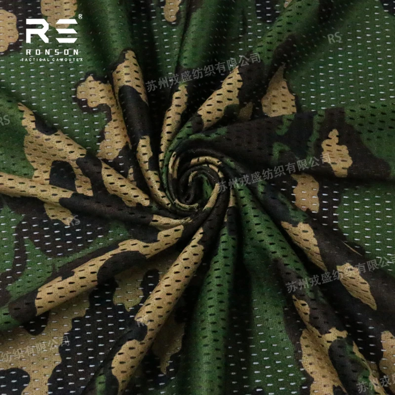 Mesh fabric 120gsm SS camo camouflage fabric tactical tricot mesh for printed