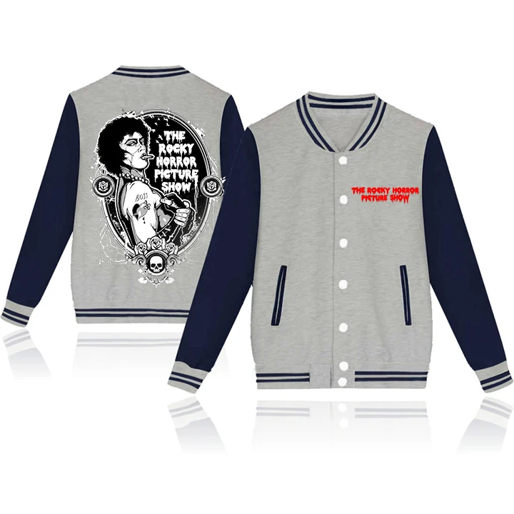 Die felsige Horror bild Show Print Baseball jacke Knopf jacke – Detail 4