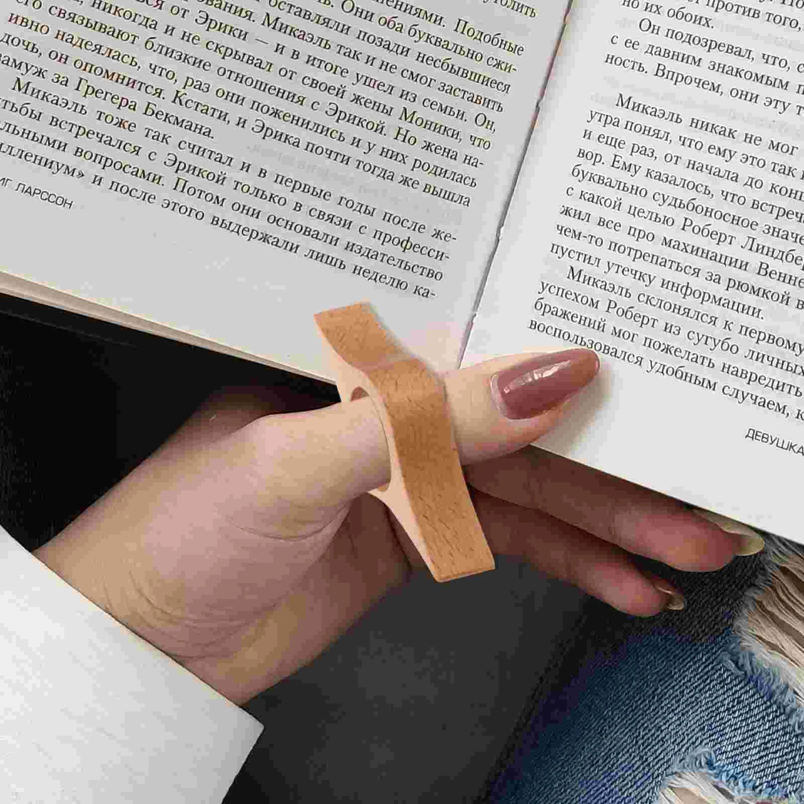 

Book Holder Stand Reading Accessories Thumb Ring Page Holders Bookshelf Household Wooden Aid Reading Bookmark