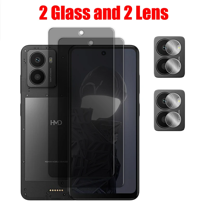 Privacy 9H Tempered Glass Screen Protector with Lens Film