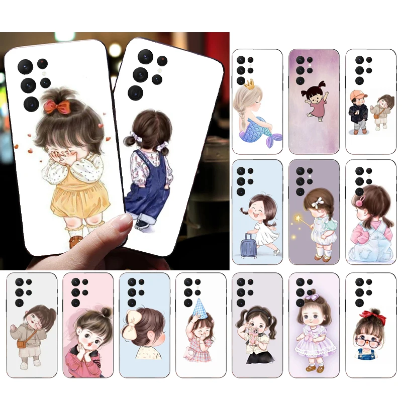 

Cute Cartoon Girl Phone Case For Samsung S24 S23 S22 S21 S20 Ultra S20 S22 S21 S10E S20 FE S24 Plus
