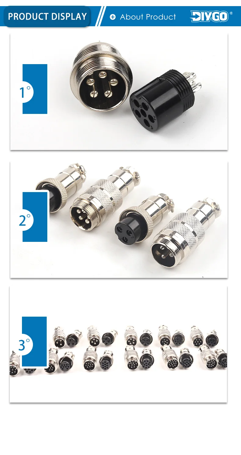GX20 2/3/4/5/6/7/8/9/10/12/14/15 Pin Männlich Weiblich Butting Draht Kabel Rund Luftfahrt Buchse Stecker Panel Stecker – Detail 10
