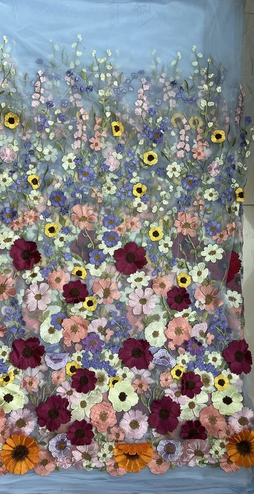 3D Dimensional Sunflower Embroidery Lace Fabric – Soft Mesh for Dresses & Crafting 34 Sf19d680a7f54470a98b4358cd8c3c287G