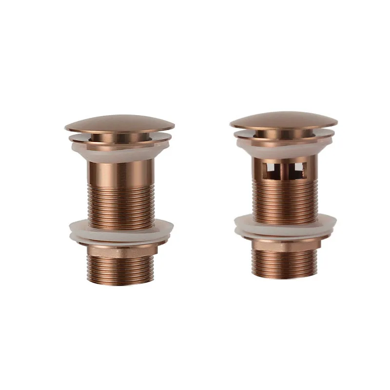 แปรง Rose Gold ห้องน้ําอ่างล้างหน้า Pop Up ท่อระบายน้ําเสีย Stopper ก๊อกน้ําห้องน้ําอุปกรณ์เสริม 1
