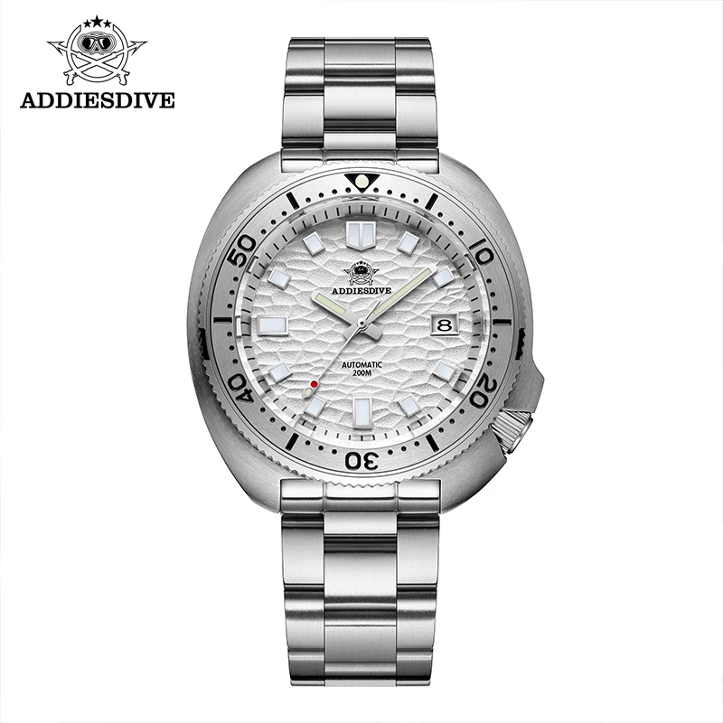 ADDIESDIVE Automatic Mechanical Watch Man Silver Premium Business Casual Waterproof Watch NH35A