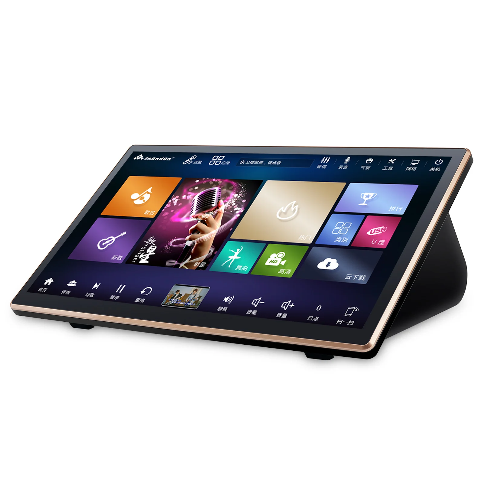 InAndOn Karaoke Machine Chinese KVV5 Max, 18.5 inch Touch Screen 490K