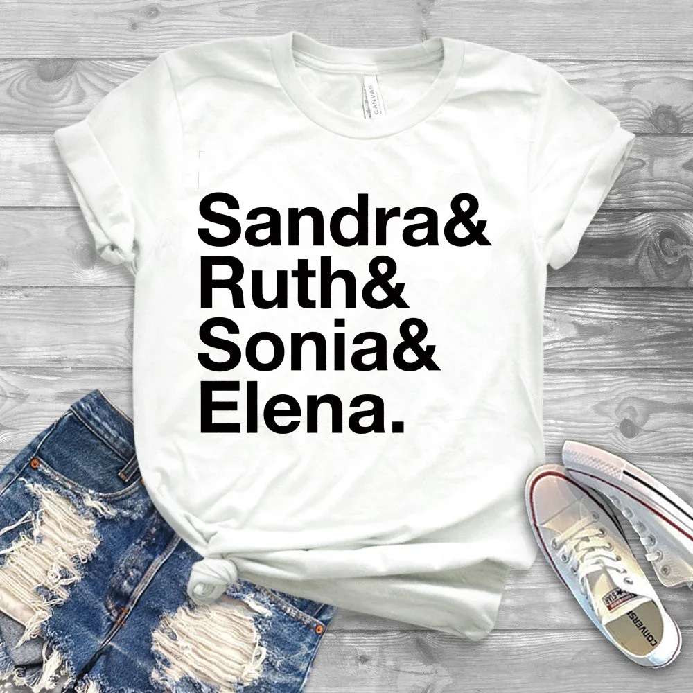 2024 Abile Rondine Sonia Helen Nome Lista T-Shirt Donna Camicia Femminista Donna Jision Feminism Shirt Rgb Notorious Tshirt Cotton