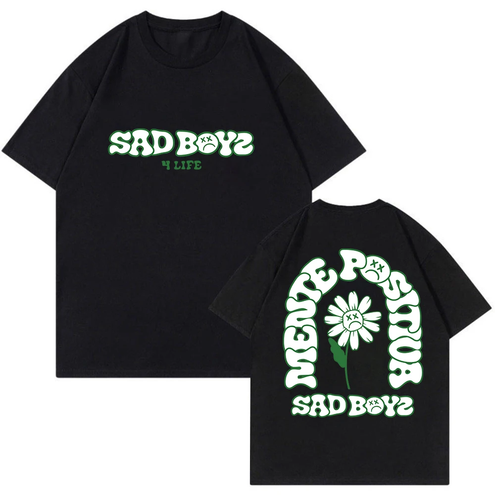 

Junior H T-shirt Sad Boyz 4 Life Merch Flower Logo Crewneck Short Sleeve Tee Women Men Hip Hop Clothes