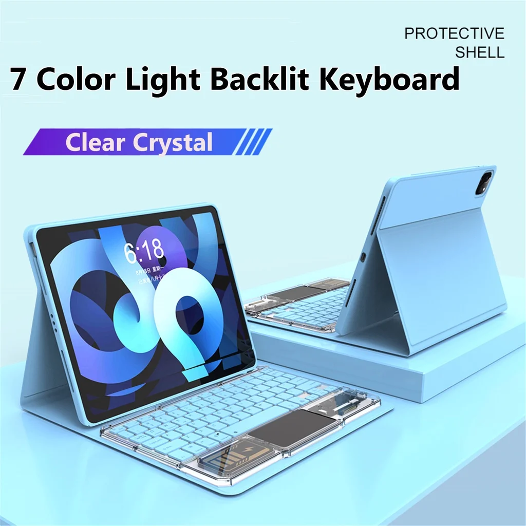Tastiera Touchpad Retroilluminata A 7 Colori Per Xiaomi Pad 6 Pro 11 Pollici 6 2023 5 5 Pro 11 Per Custodia Bluetooth Redmi Pad 10.61 Se 11