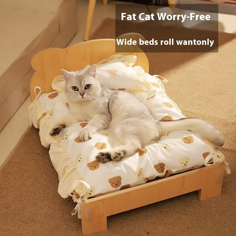 Solid Wood Cat Bed Summer Puppy Bed Removable Mat Washable All Season Universal Cat Nest Dog House Pet Supplies Solid Wood Cat Bed Summer Puppy Bed Removable Mat Washable All Season Universal Cat Nest Dog House Pet Supplies