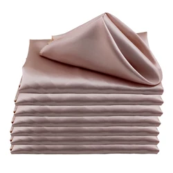 Elegant Satin Square Napkins - 50pcs, 17 Inch, for Weddings, Holidays, and Special Events (Rose Gold)