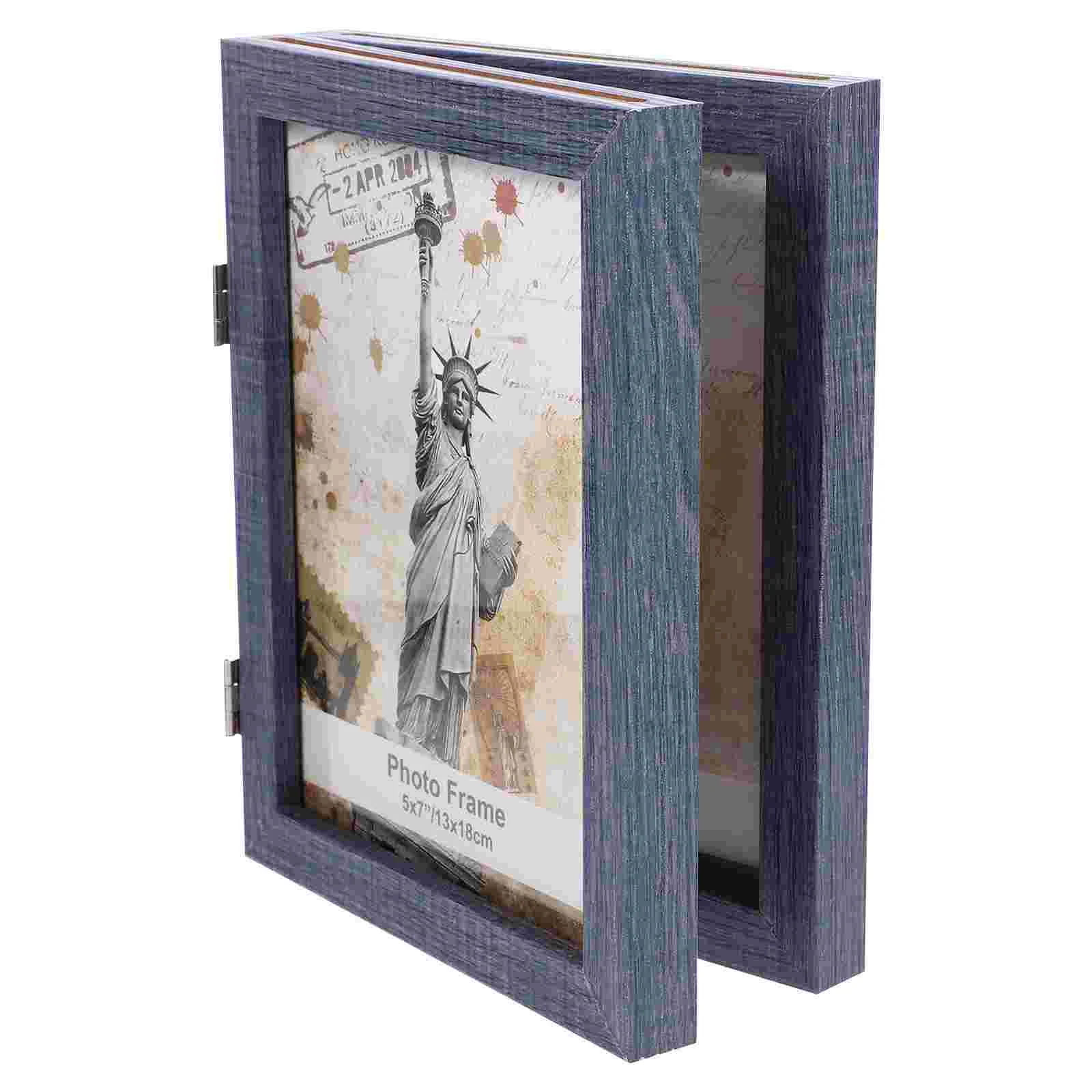 

Wooden Photo Frame Picture Frames Photoframe Holder Acrylic for Home Office Double Tabletop