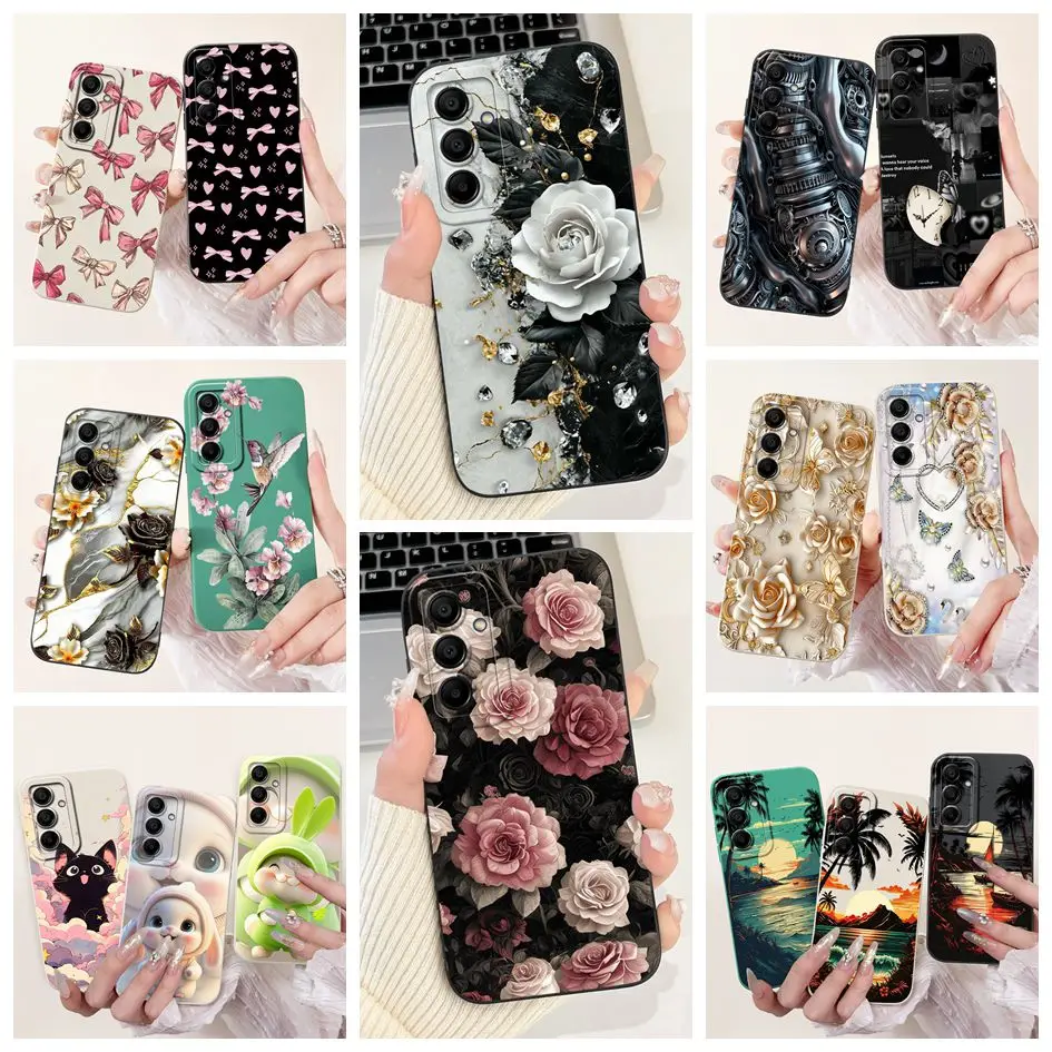 Silicone Flower Bowknot Soft TPU Case for Samsung Galaxy A16 5G