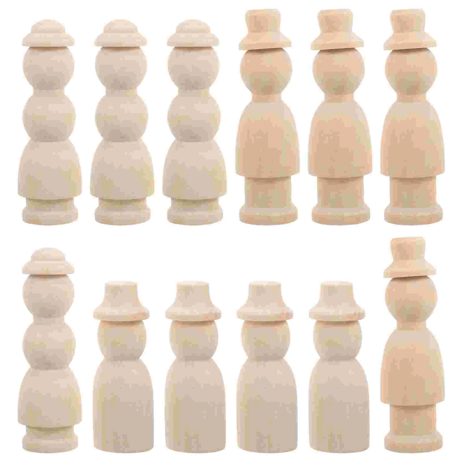 

Children's Painting Toys Unpainted Peg Dolls Wooden People DIY Graffiti Blank Unfinished