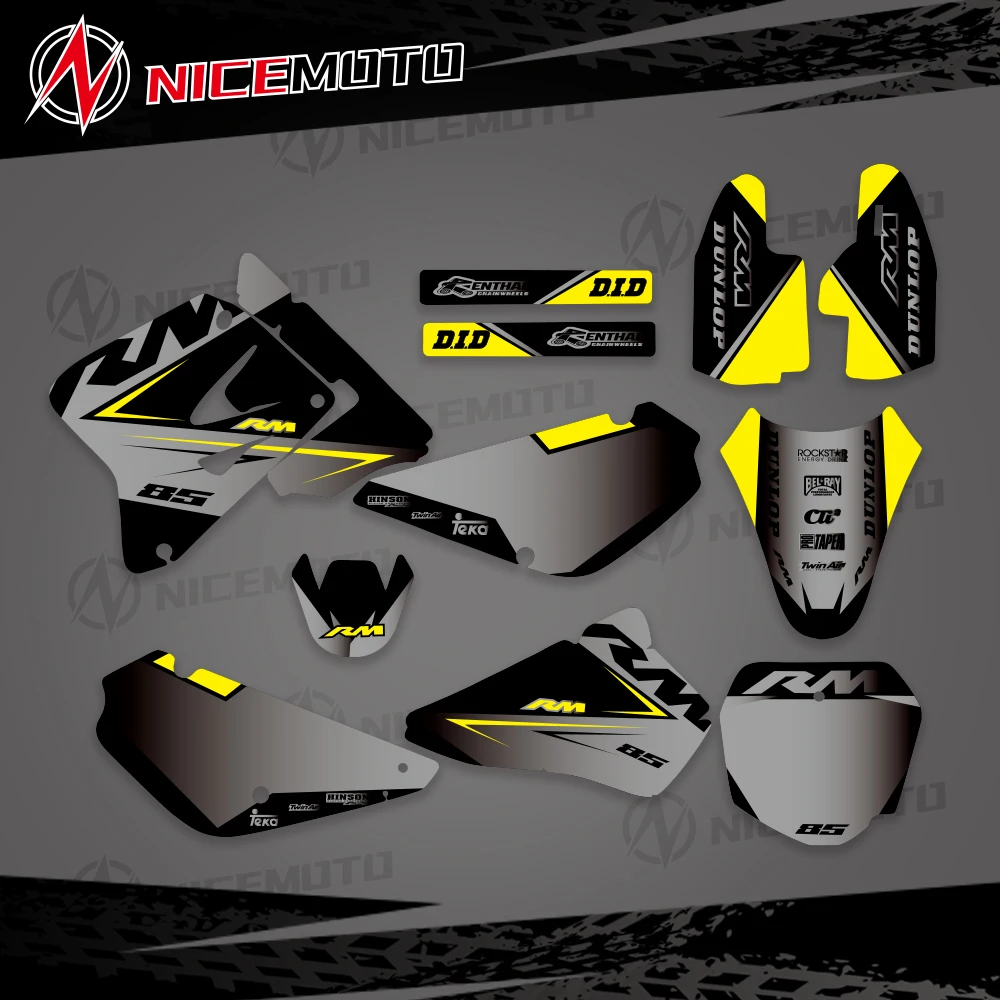 NICEMOTO For Suzuki 85 RM 2018-2001 Stickers Decals Graphics kits For Suzuki RM85 2001-2009  2010 2011 2012 2016 201