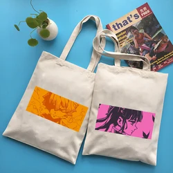 Shopping Bags Demon Slayer's Blade Canvas Bag Shopper Tote Bag Anime Customizable Women Fabric Designer Handbags Shoping Handbag