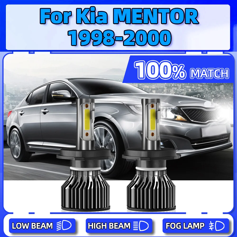 

2Pcs 120W LED Headlight Bulbs 20000LM CSP Chips Car Lamp 6000K White 12V Plug And Play Auto Lights For Kia MENTOR 1998 1999 2000