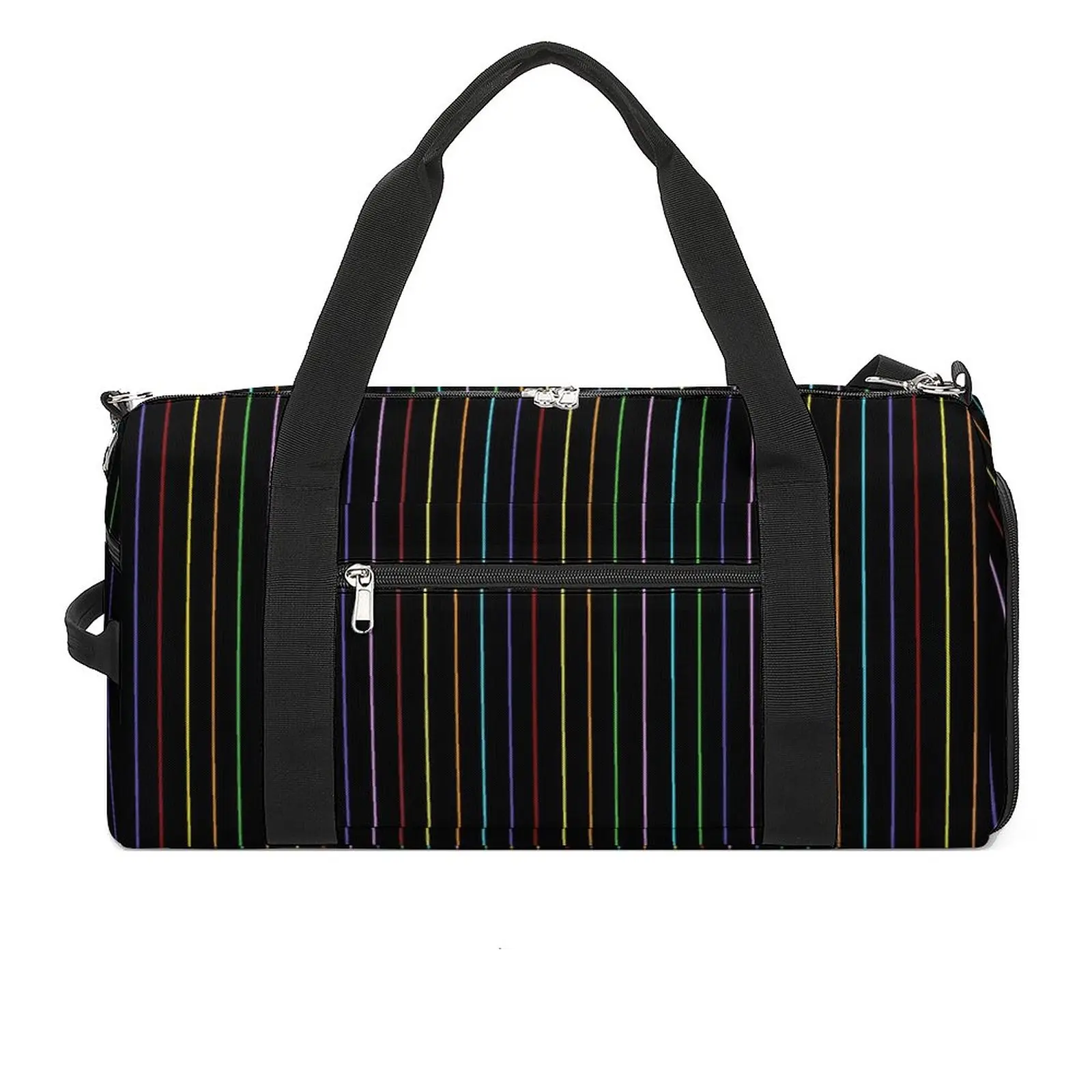 

Радужная полосатая спортивная сумка, Красочные линии, дорожные тренировочные спортивные сумки, аксессуары для пары, винтажная сумка для фитнеса, сумки для выходных