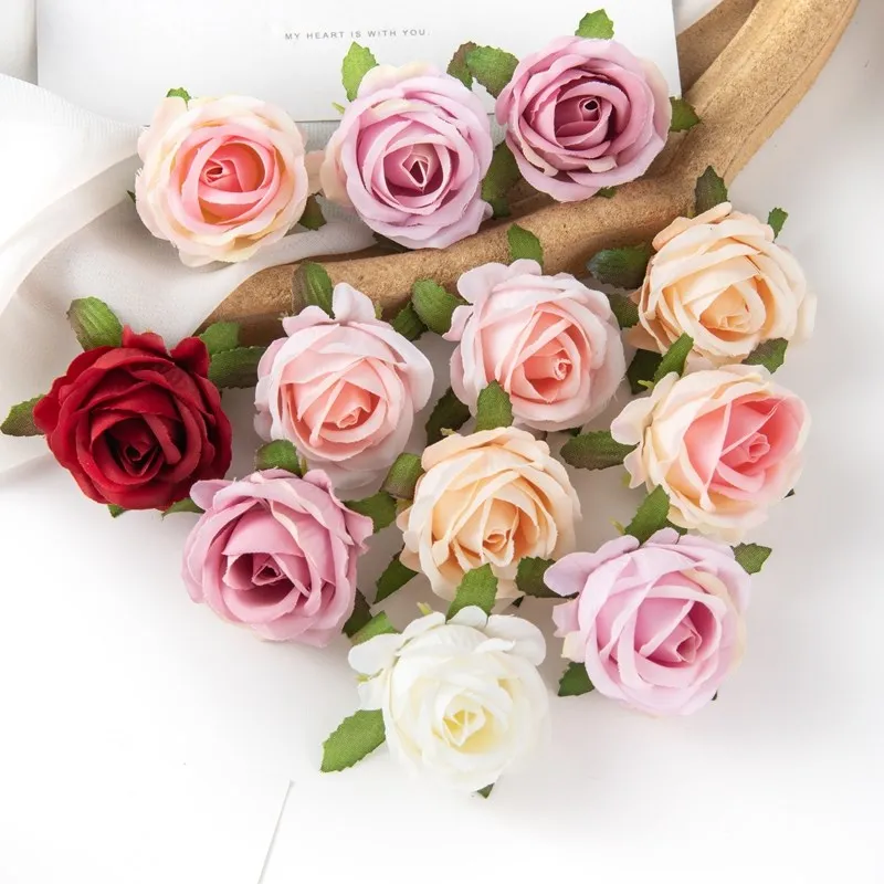 100PCS Künstliche Blumen Diy Candy Box Kuchen Wohnkultur Weihnachten Dekorative Kränze Hochzeit Party Garten Rosen Bogen Seide Gefälschte – Detail 20