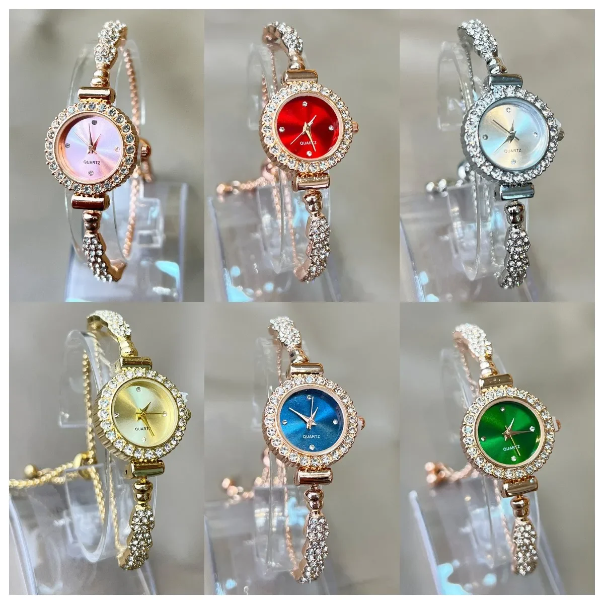 

Women's Watch Luxury Adjustable Bracelet Quartz Watch for Women Girls Fashion Alloy Imitation-Diamond Wristwatch Wholesale Clock