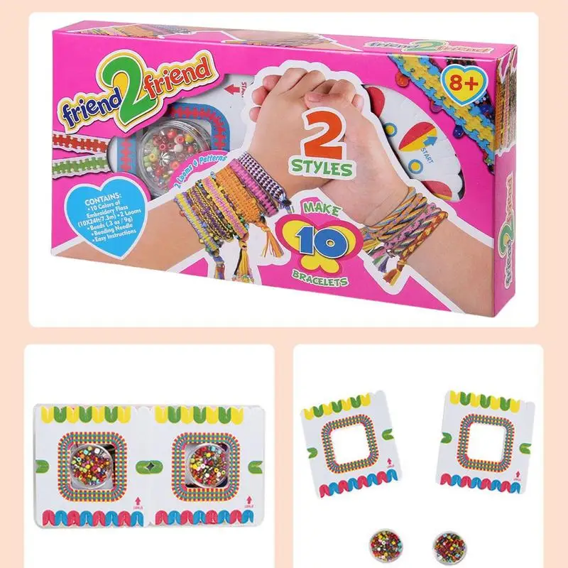  Friendship Bracelet Making Kit, Practical and Complete Tools  Jewelry String Making Kit Motor Skills for Girls Birthday Party