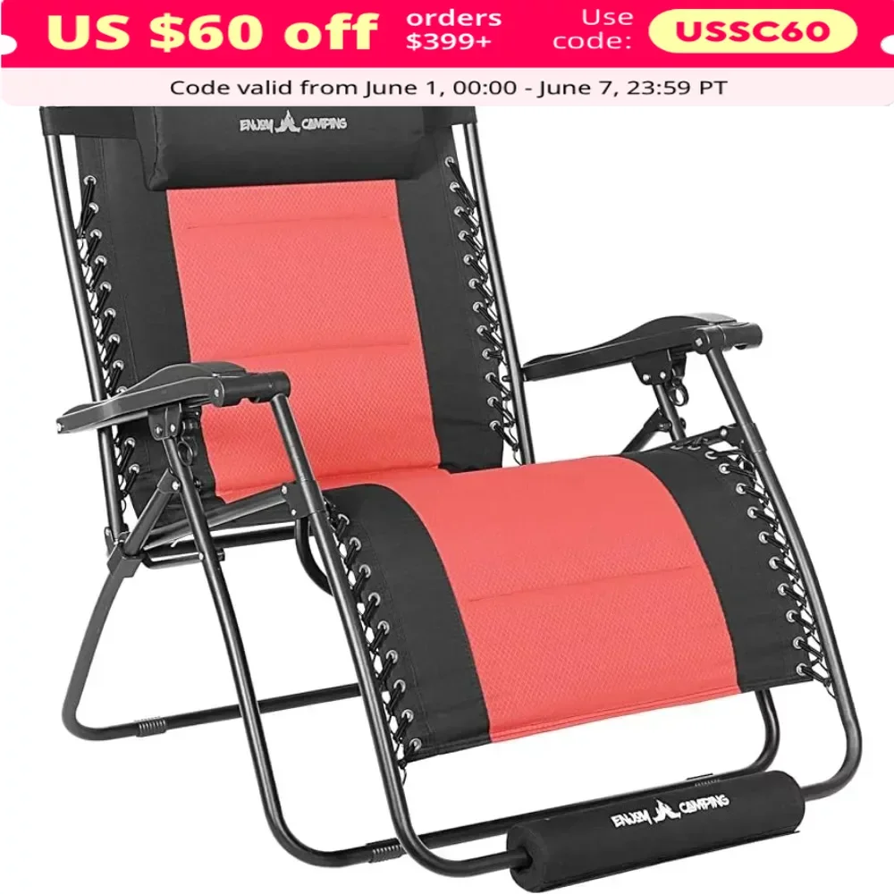 

Oversized Zero Gravity Chair, 33" Wide Upholstered Recliner for Outdoor, For Porch Deck Beach, Foldable Recliner