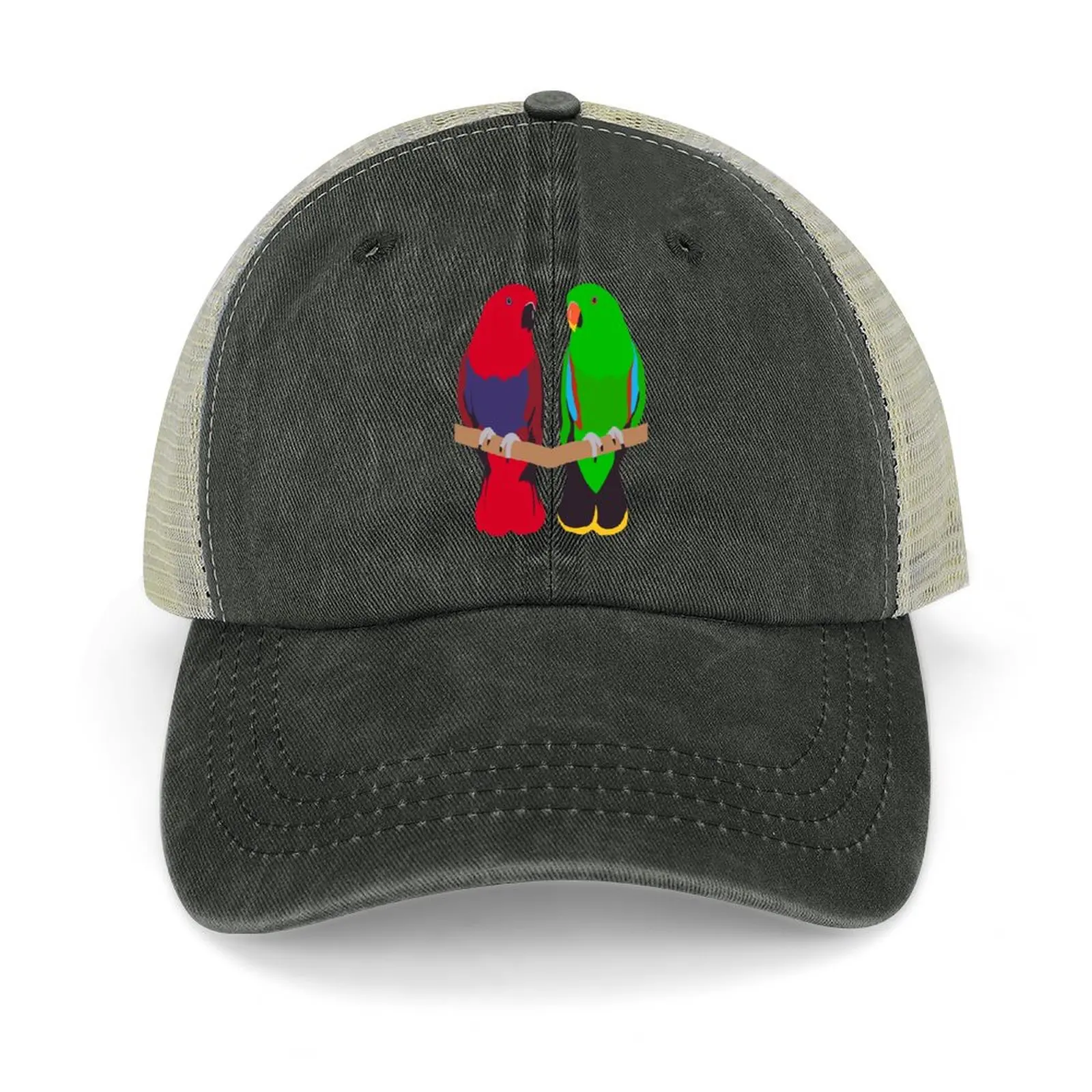 

Eclectus Parrot Pair Cowboy Hat Hat Beach Horse Hat Snapback Cap Brand Man cap Men's Luxury Women's