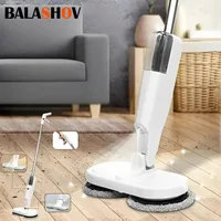 Electric Water Mop Cleaner Machine 360° Rotatable Spin Cleaning Mop Squeeze Wet and Dry Use Hand Push Household Floor Cleaning