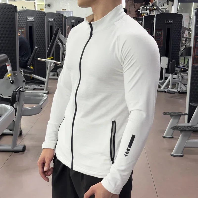Men's Gym Tights Jacket Running Training Elastic Outerwear Outdoor Cycling Sweatshirt Dry Fit Breathable Compression Tops sports jacket men sports tights