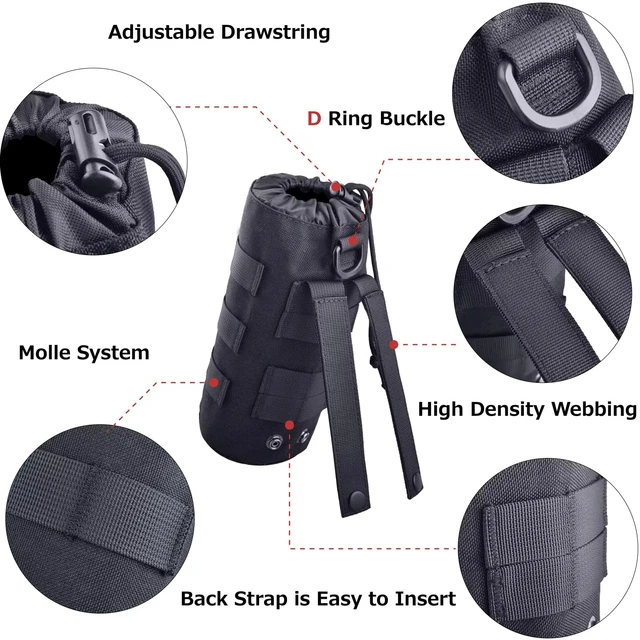 Outdoor Hiking Travel Water Bottle Bag Cup Bag Tactical Waist Pack Camping Hiking Cycling Miscellaneous Packing Pop Bottle Bag 5