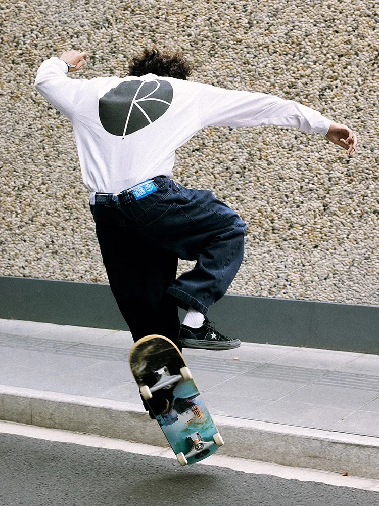 Polar Skate Co Big Boy Trendy Embroidered Pattern Jeans Men's Loose Straight Leg Dad Pants Wide Leg Skateboard Jeans