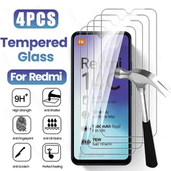 4-Pack Tempered Glass Screen Protector Cases for Redmi 14C 4G 5G (Transparent-4Pcs)