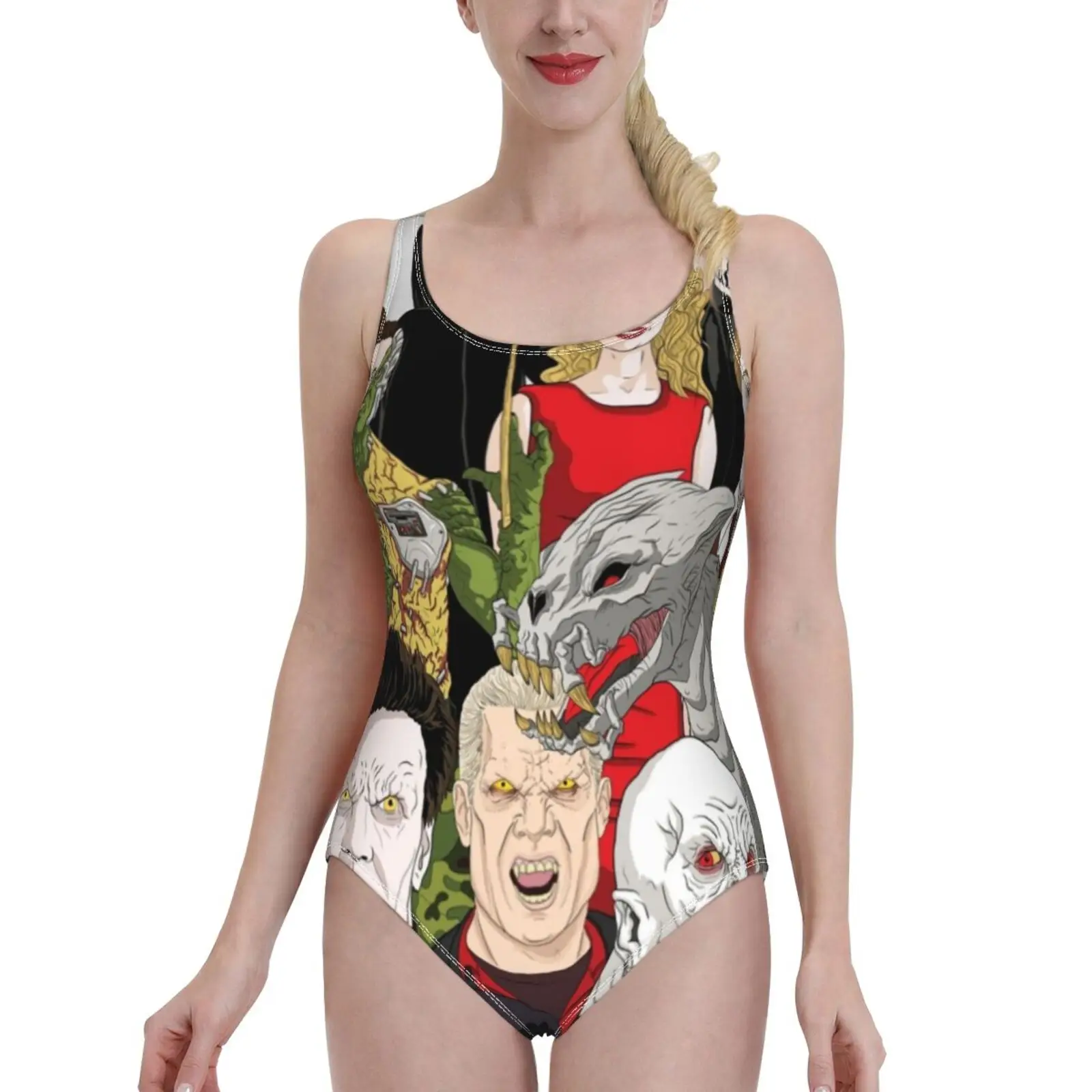 

Buffy Big Bad Poster Sexy Print Swimwear Women One Piece Swimsuit Female Monokini Bathing Suit Swim Wear Buffy The Vampire