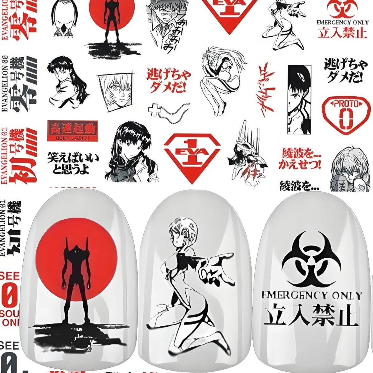 TSC-340 Century Evangelion 3d nail art sticker stamp decal nail slider decor Ayanami Rei nail stickers,nail decals
