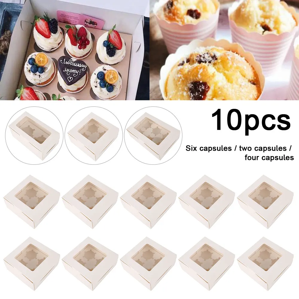 Cupcake Boxes with Inserts, Clear Window Cake Boxes, Cupcake Carrier with 2/4/6 Holes, ... - SKU CBI00913 - UGI Packaging