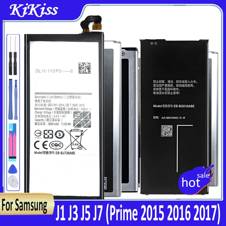 Batteria Eb-Bj510Cbe Per Samsung Galaxy J3 J5 J7 (2015 2016 2017) J510 J510F J510G J2 J1 Core Prime J120F Express 3 Win 2 Duos